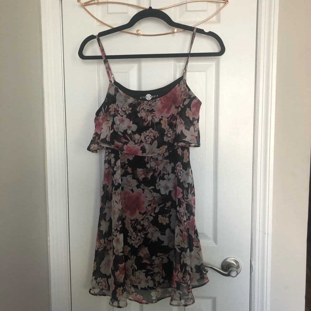 Nasty gal chiffon flower mini dress